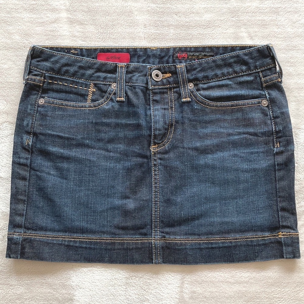 AG Adriano Goldschmied The Elicit Dark Wash Denim Mini Skirt Size 26R